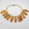 BN8 applejuice curved drop bakelite necklace